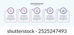 Business infographic template. 5 Step timeline journey. Process diagram, 5 options on white background, Infograph elements vector illustration.