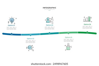 Business infographic template. 5 Step timeline journey. Process diagram, 5 options on white background, Infograph elements vector illustration.