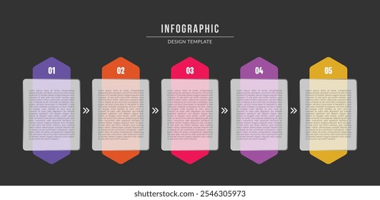 Business infographic template. 5 Step timeline journey. Process diagram, 5 options on white background. Vector Infographic label design template 5 options or steps. workflow layouts, banners, chart