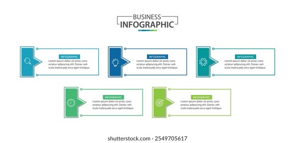 Business infographic template 5 Step, vector illustration