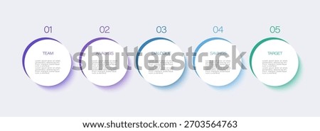 Business infographic template. 5 Step timeline journey. Process diagram, 5 options on white background