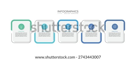 Business infographic template. 5 Step timeline journey. Process diagram, 5 options, Infographic elements vector illustration.	