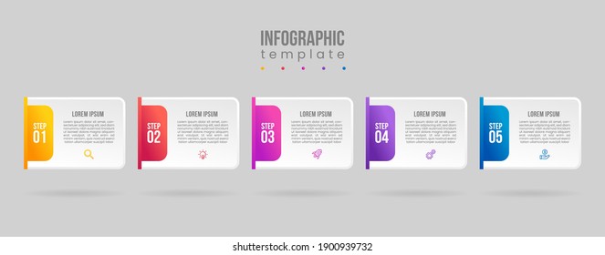 plantilla de infografía de negocios con opción de 5 pasos
