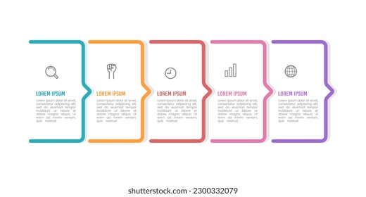 Business infographic template 5 steps or options. Vector illustration.