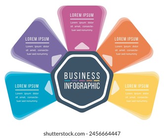 Business Infographic template 5 steps, objects, options or elements business information colorful infographic design