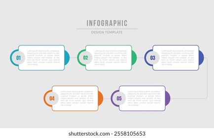 Business infographic template. 6 Step timeline journey. Process diagram, 5 options on white background. Vector Infographic label design template 5 options or steps. workflow layouts, banners, chart