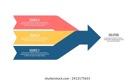 Business infographic template. Arrow with 3 options, steps. Vector chart.