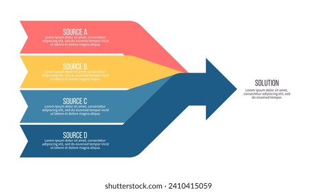 Business infographic template. Arrow chart with 4 options, steps. Vector chart.