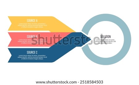 Business infographic template. Arrow chart with 3 options, steps. Vector chart.