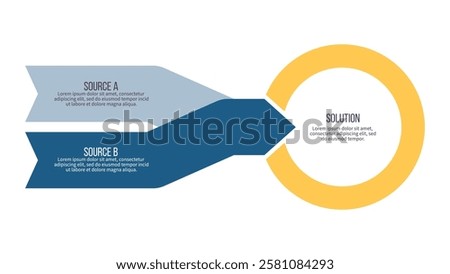 Business infographic template. Arrow chart with 2 options, steps. Vector chart.
