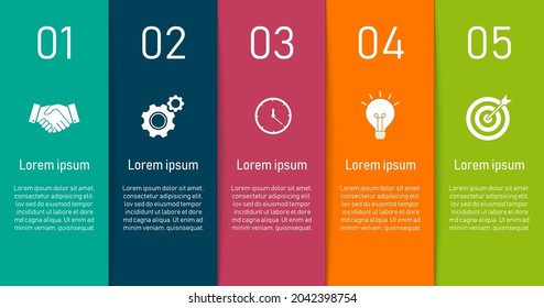 business infographic template background with icons and 5 icon options. can be used for process, presentations, layout, banner,infographic. vector illustration in flat style modern design. 