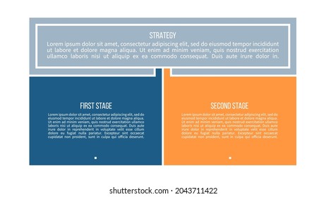 Business Infographic Template. Banner With 2 Options, Columns, Steps. Vector Chart.