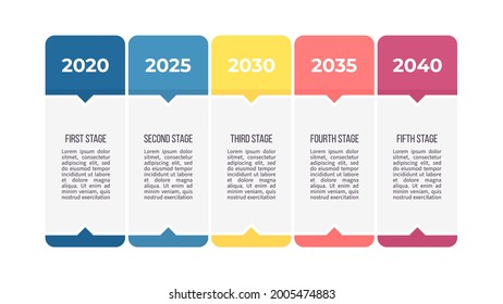 Business Infographic Template. Banner With 5 Options, Columns. Vector Chart.