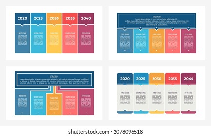 Business Infographic Template. Banner With 5 Options, Columns, Steps. Vector Chart.