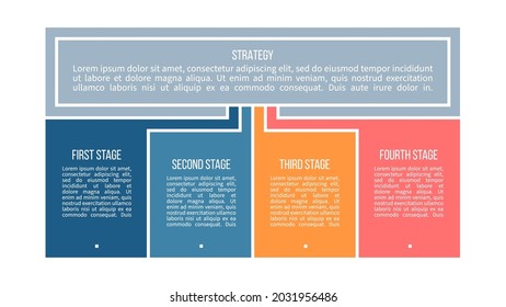 Business infographic template. Banner chart with 4 options, columns. Vector chart.