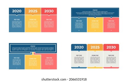 Business infographic template. Banner Chart, process, diagram with 3 steps, options. Vector chart.