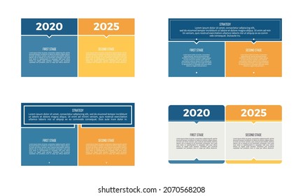 Business Infographic Template. Banner Chart With 2 Options, Columns, Steps. Vector Chart.