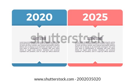 Business infographic template. Banner chart with 2 options, steps, columns. Vector chart.