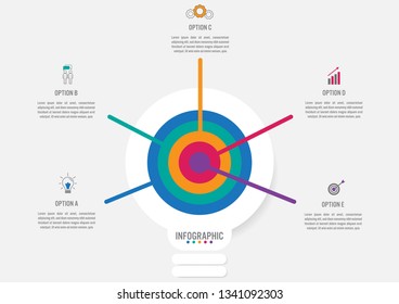 Business infographic template with bulb shape