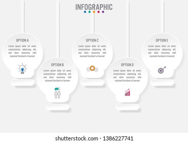 Business infographic template with bulb shape