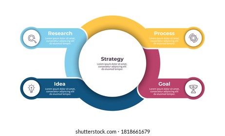 Business Infographic Template. Chart With 4 Options, Columns, Sections. Vector Diagram.