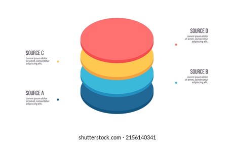 Business infographic template. Chart with 4 options, levels. Vector chart.