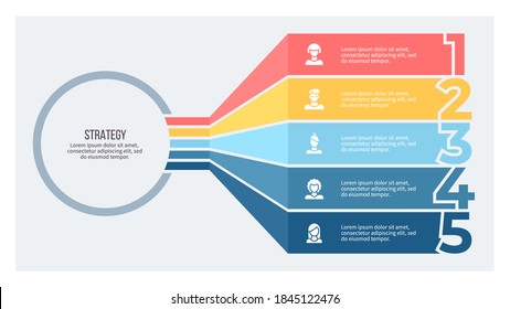 Business infographic template. Chart with 5 steps, options. Vector diagram.