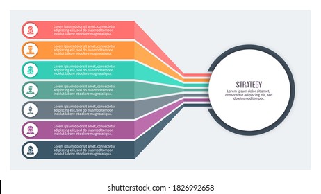 Business infographic template. Chart with 7 steps, options. Vector diagram.
