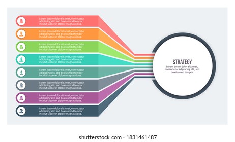 Business infographic template. Chart with 8 steps, options. Vector diagram.