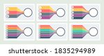 Business infographic template. Chart, presentation, process with 3, 4, 5, 6, 7, 8 options, steps. Vector diagram.
