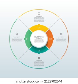 Elementos coloridos del círculo de la plantilla de infografía empresarial con 4 pasos