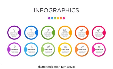 Business Infographic template. Circle design for 10 labels. Template for presentation. Full-color shade label graphic.