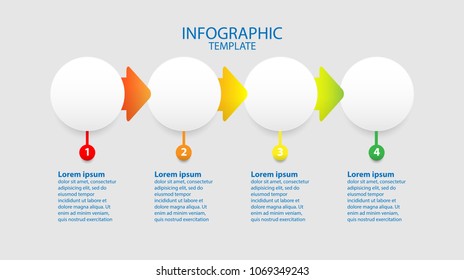 Business infographic, template circle with four step ,vector illustration