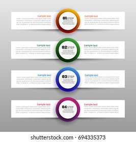 Business infographic template with circle options and steps. Can be used for diagram infograph chart business presentation or web. Vector eps 10