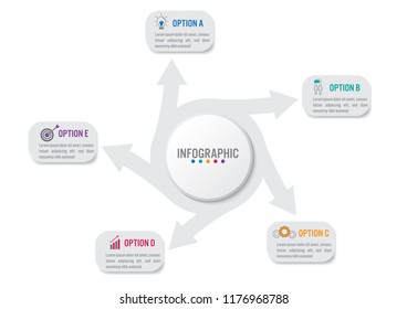 Business infographic template with circular shape