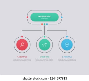 Business infographic template with circular shape. Can be used for workflow layout, diagram, number options, 3 options or steps, web design. illustration, EPS10