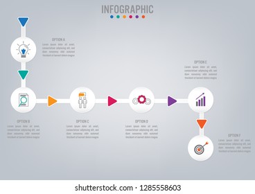 Business infographic template with circular shape options