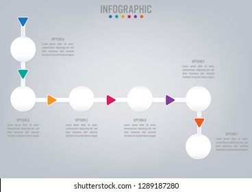 Business infographic template with circular shape options