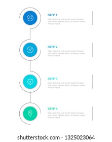 Business infographic template with circular shape. Can be used for workflow layout, diagram, number options, 4 options or steps, web design. illustration, EPS10