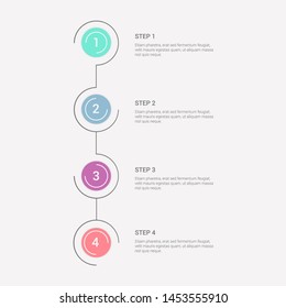 Business infographic template with circular shape. Can be used for workflow layout, diagram, number options, 4 options or steps, web design. illustration, EPS10