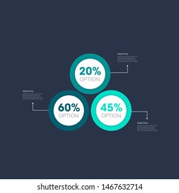 Business infographic template with circular shape. Can be used for workflow layout, diagram, number options, 3 options or steps, web design. illustration, EPS10