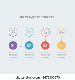 Business infographic template with circular shape. Can be used for workflow layout, diagram, number options, 4 options or steps, web design. illustration, EPS10