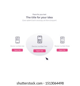 Business infographic template with circular shape. Can be used for workflow layout, diagram, number options, 3 options or steps, web design. illustration, EPS10