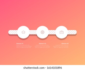 Business infographic template with circular shape. Can be used for workflow layout, diagram, number options, 3 options or steps, web design. illustration, EPS10