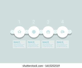 Business infographic template with circular shape. Can be used for workflow layout, diagram, number options, 4 options or steps, web design. illustration, EPS10