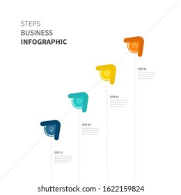 Business infographic template with circular shape. Can be used for workflow layout, diagram, number options, 4 options or steps, web design. illustration, EPS10