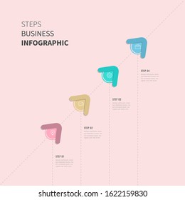 Business infographic template with circular shape. Can be used for workflow layout, diagram, number options, 4 options or steps, web design. illustration, EPS10