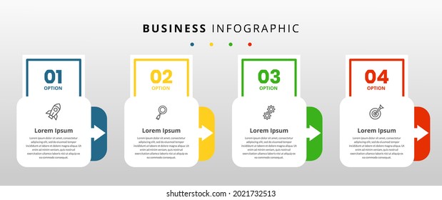 Business infographic template. colorful step or process design