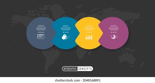 Business Infographic template. Business concept with 4 options, parts, steps or processes