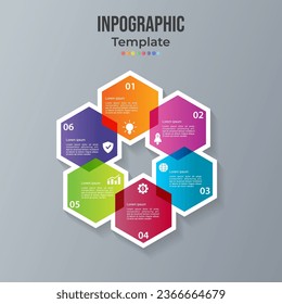 Business Infographic template. Business concept with 6 options, parts, steps or processes